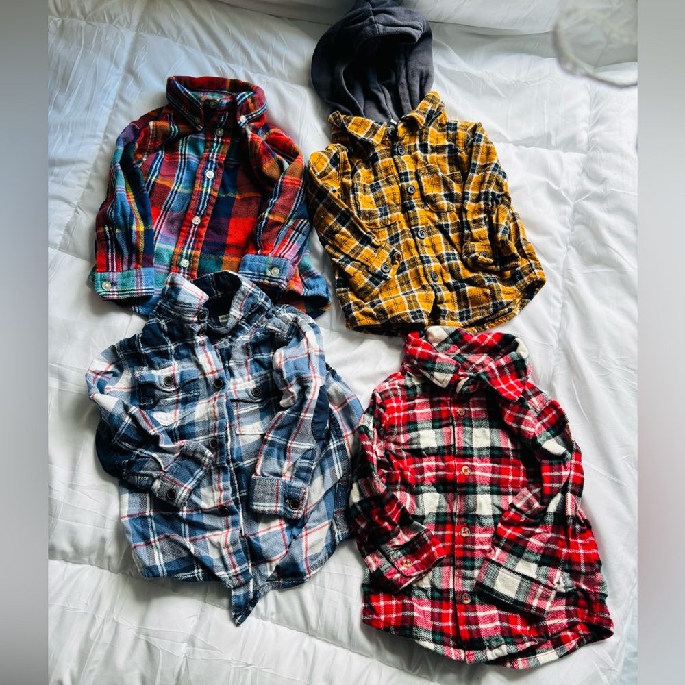 Ralph Lauren Kids Plaid Button Down Shirts - Red, Yellow, Blue